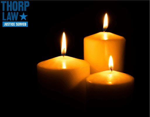 Lit candles for a funeral